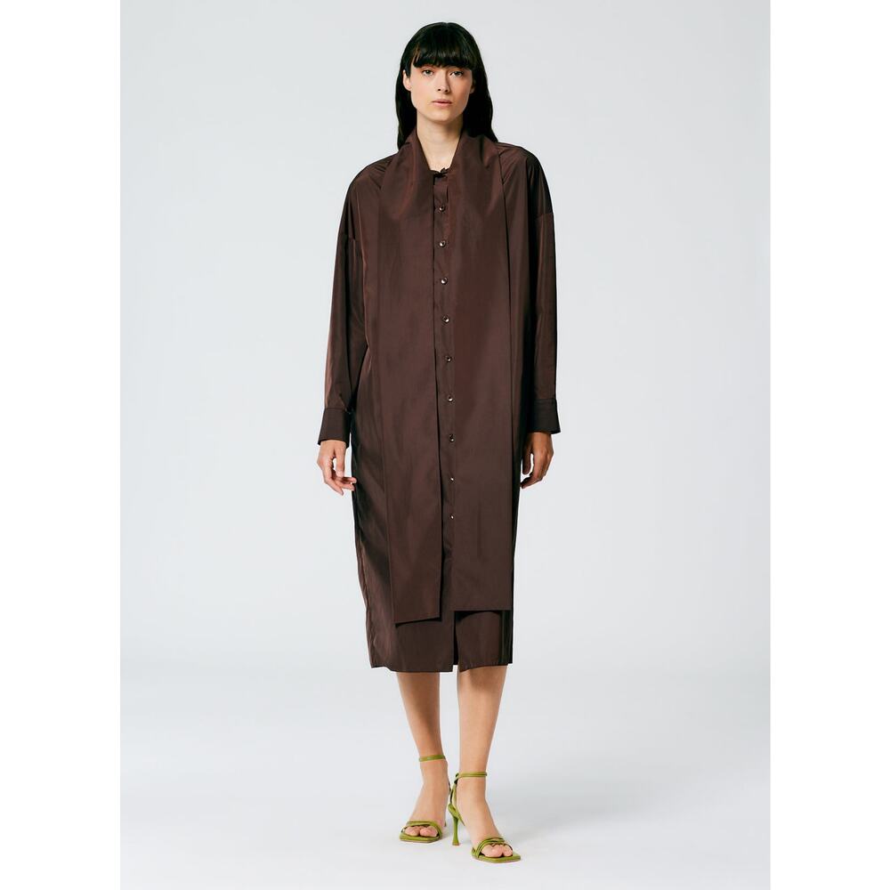 Tibi Italian Sporty Nylon Shirt Dress